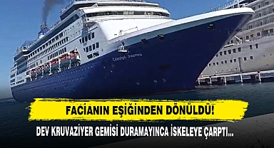Dev Kruvaziyer Gemisi Duramayınca İskeleye Çarptı...