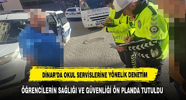 Dinar’da Okul Servis Araçları Denetlendi