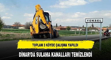 DİNAR'DA SULAMA KANALLARI TEMİZLENDİ