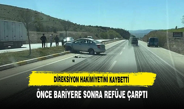 Direksiyon Hakimiyetini Kaybeden Sürücü Kaza Yaptı