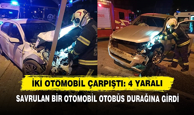 İki Otomobil Çarpıştı: 4 Yaralı