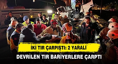 İki Tır Çarpıştı: 2 Yaralı