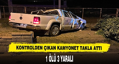 Kontrolden Çıkan Kamyonet Takla Attı: 1 Ölü 3 Yaralı