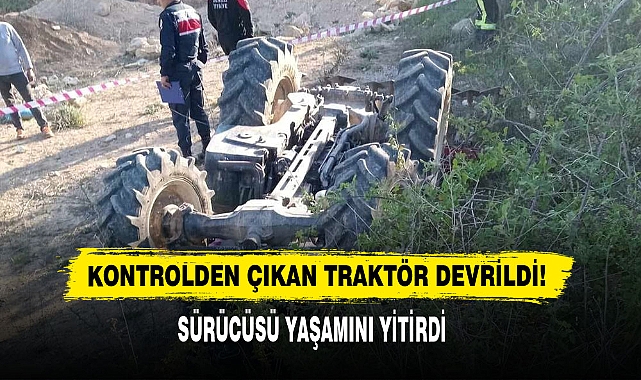 Kontrolden Çıkan Traktör Devrildi!