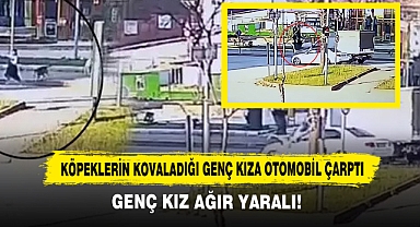 Köpeklerin Kovaladığı Genç Kıza Otomobil Çarptı Genç Kız Ağır Yaralı!
