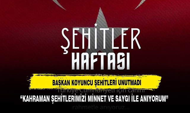 Koyuncu: "Şehitlerimizi Saygı ve Minnetle Anıyorum"