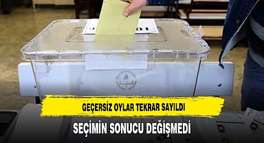 Kütahya'da geçersiz oylar tekrar sayıldı, sonuç değişmedi