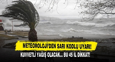 Meteorolojiden 45 İl İçin Sarı Kodlu Uyarı!