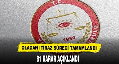 Olağan İtiraz Süreci Tamamlandı