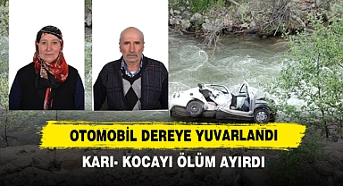 Otomobil Dereye Yuvarlandı: Karı- Kocayı Ölüm Ayırdı