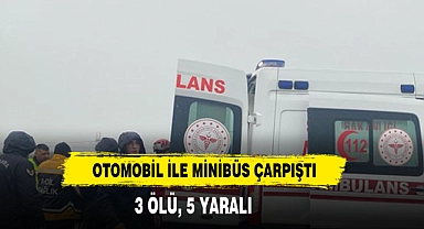 Otomobil İle Minibüs Çarpıştı:3 Ölü, 5 Yaralı