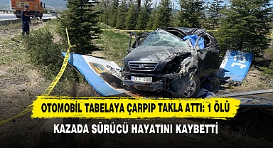 Otomobil Tabelaya Çarpıp Takla Attı: 1 Ölü Kazada Sürücü Hayatını Kaybetti