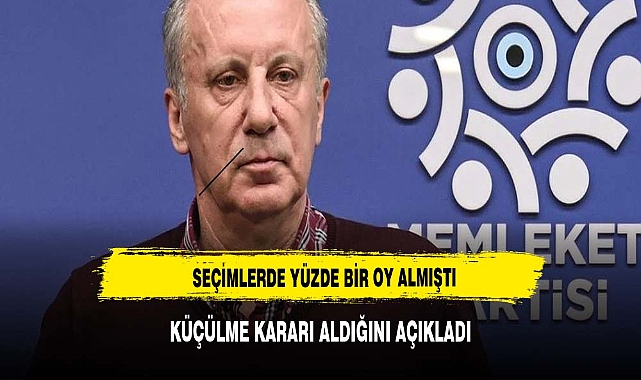 Seçimlerde Yüzde 1 Oy Alan Memleket Partisi Küçülme Kararı Aldı