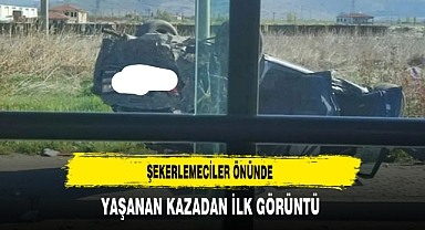 Şekerlemeciler Önünde Yaşanan Kazadan İlk Görüntü