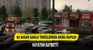 Su Basan Garajı Temizlerken Akıma Kapıldı