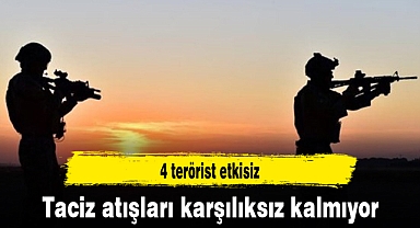 Taciz atışları karşılıksız kalmıyor: 4 terörist etkisiz