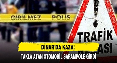 TAKLA ATAN OTOMOBİL ŞARAMPOLE GİRDİ