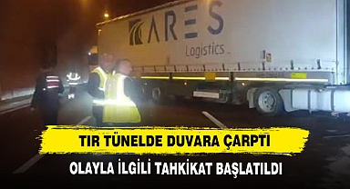 Tır Tünelde Duvara Çarptı