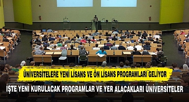 Üniversitelere Yeni Lisans ve Ön Lisans Programları Geliyor  İşte Yeni Kurulacak Programlar ve Yer Alacakları Üniversiteler