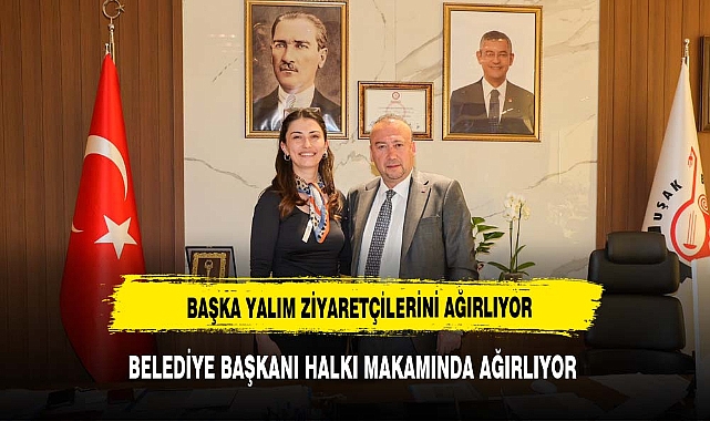 Uşak Belediye Başkanı Özkan Yalım, Hayırlı Olsun Ziyaretine Gelen Hemşehrilerini Makamında Ağırlıyor