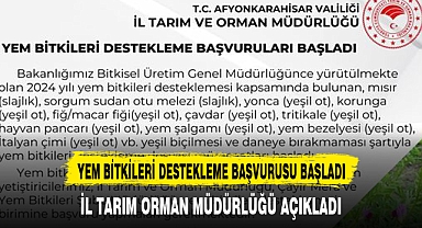 YEM BİTKİLERİ DESTEKLEME BAŞVURUSU BAŞLADI