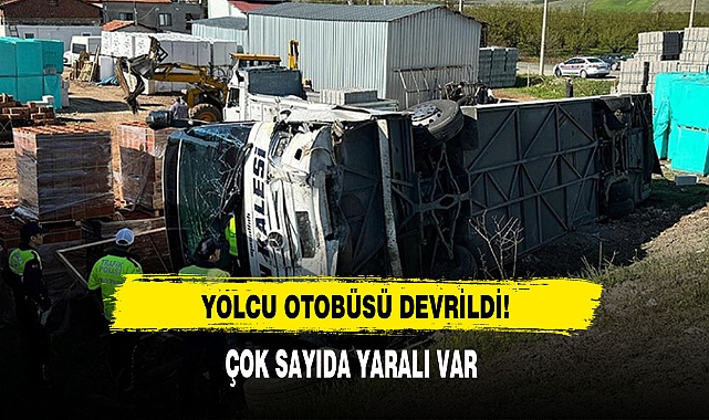 Yolcu Otobüsü Devrildi!