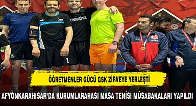 Afyonkarahisar Kurum ve Kuruluşlar arası masa tenisi finalleri gerçekleştirildi