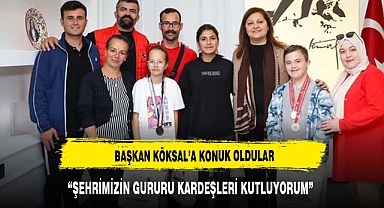 BAŞKAN KÖKSAL AFYONLU ŞAMPİYONLARI KONUK ETTİ