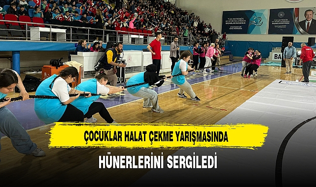 Çocuklar Halat Çekme Yarışmasında Hünerlerini Sergiledi