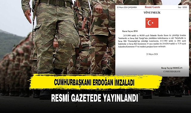 Cumhurbaşkanı Erdoğan İmzaladı Resmi Gazetede Yayınladı