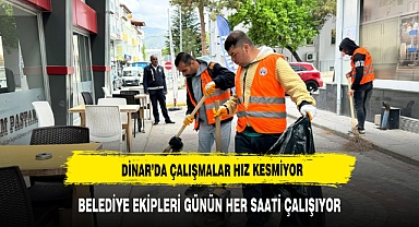 Dinar Belediyesi Ekipleri Yedi Gün Yirmi Dört Saat Görev Başında