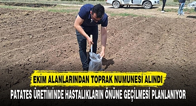 EKİM ALANLARINDAN TOPRAK NUMUNESİ ALINDI