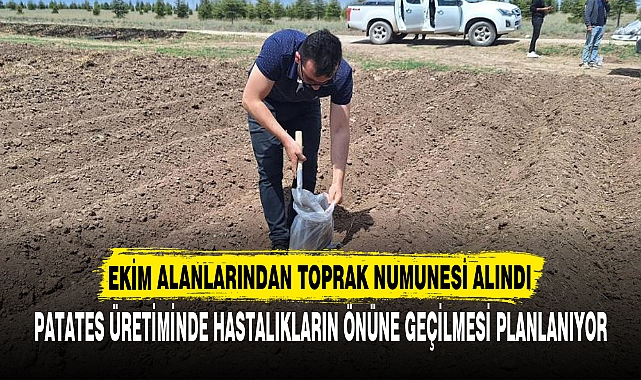 EKİM ALANLARINDAN TOPRAK NUMUNESİ ALINDI