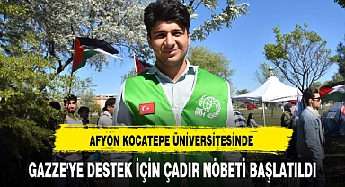 GAZZE'YE DESTEK İÇİN ÇADIR NÖBETİ BAŞLATILDI