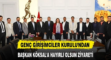 GENÇ GİRİŞİMCİLER KURULU'NDAN BAŞKAN KÖKSAL'A HAYIRLI OLSUN ZİYARETİ