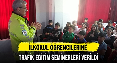 İLKOKUL ÖĞRENCİLERİNE TRAFİK EĞİTİM SEMİNERLERİ VERİLDİ