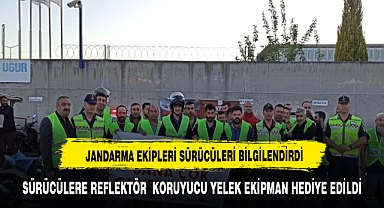 Jandarma ekipleri motosiklet kullanıcılarını bilgilendirdi