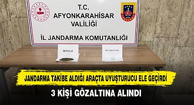 Jandarma Takibe Aldığı Araçta Uyuşturucu Ele Geçirdi