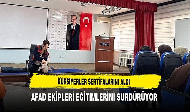 Kursiyerler Sertifikalarını Aldı. AFAD Ekipleri Eğitimlerini Sürdürüyor