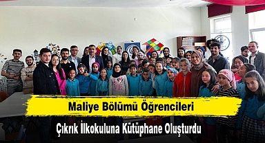 Maliye Bölümü Öğrencileri Çıkrık İlkokuluna Kütüphane Oluşturdu