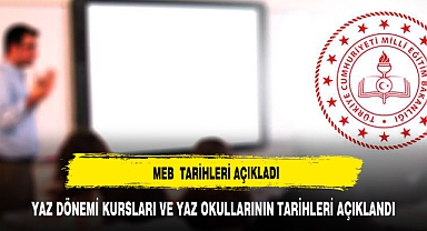 MEB yaz dönemi kursları ve yaz okulları tarihlerini açıkladı