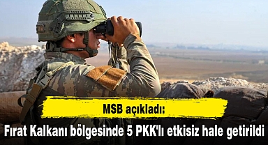 MSB açıkladı: Fırat Kalkanı bölgesinde 5 PKK'lı etkisiz hale getirildi