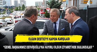 OLGUN BBP LİDERİNİ KAPIDA KARŞILADI