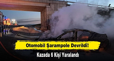 Otomobil Şarampole Devrildi: 6 Yaralı