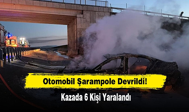 Otomobil Şarampole Devrildi: 6 Yaralı