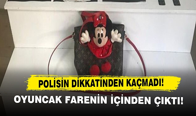 Polisin dikkatinden kaçmadı! Oyuncak farenin içinden çıktı!