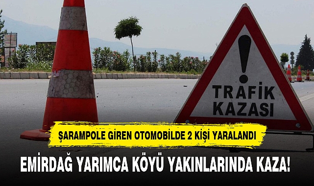 ŞARAMPOLE GİREN OTOMOBİLDE 2 KİŞİ YARALANDI