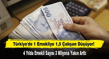 Türkiye'de 1 Emekliye 1,5 Çalışan Düşüyor!