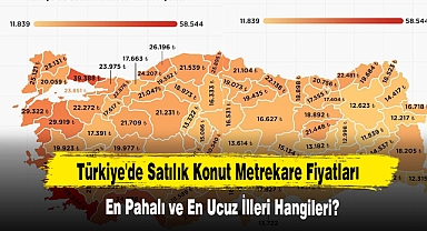 Türkiye'de Satılık Konut Metrekare Fiyatları En Pahalı ve En Ucuz İlleri Hangileri?
