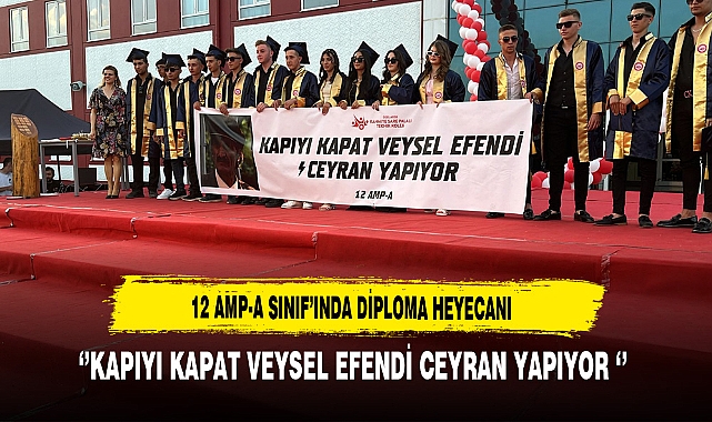 12 AMP-A Mezun Oldu Ellerindeki Pankart Dikkat Çekti